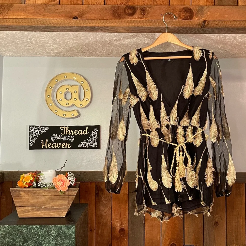 Fashion Nova “Golden State” Romper Size Small - Picture 2 of 10